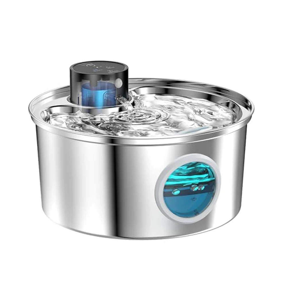 Cat Water Fountain - 3.2L Recharge 5V USB Automatic Sensor Stainless Steel