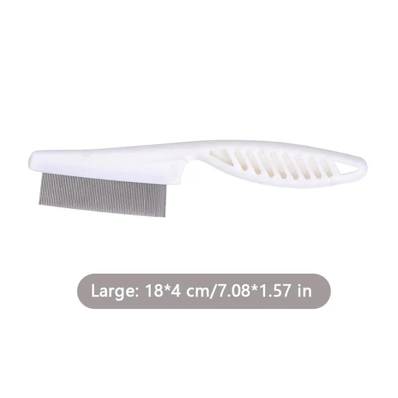 Flea Comb Dog Cat Hair Removal Brush Stainless Steel Dense Teeth Inline Comb Portable Pet Universal Grooming Cleaning Supplies
