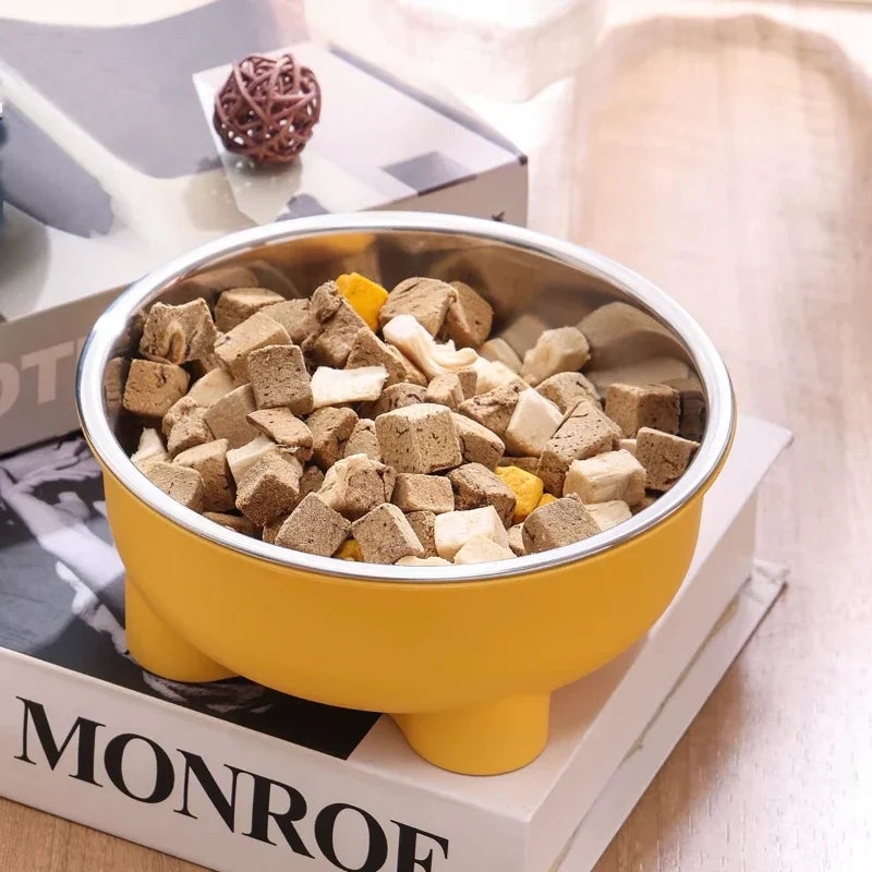 Anti-Slip Stainless Steel Pet Dog Bowl - Solid Color, Easy Clean - PawCierge Co.