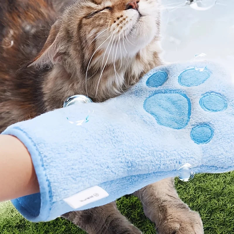 Quick-drying Dog Bath Gloves absorbent Pet Bath Towels for Small Medium Dogs Cats Glove-style Pet Towels Pet Grooming Tool