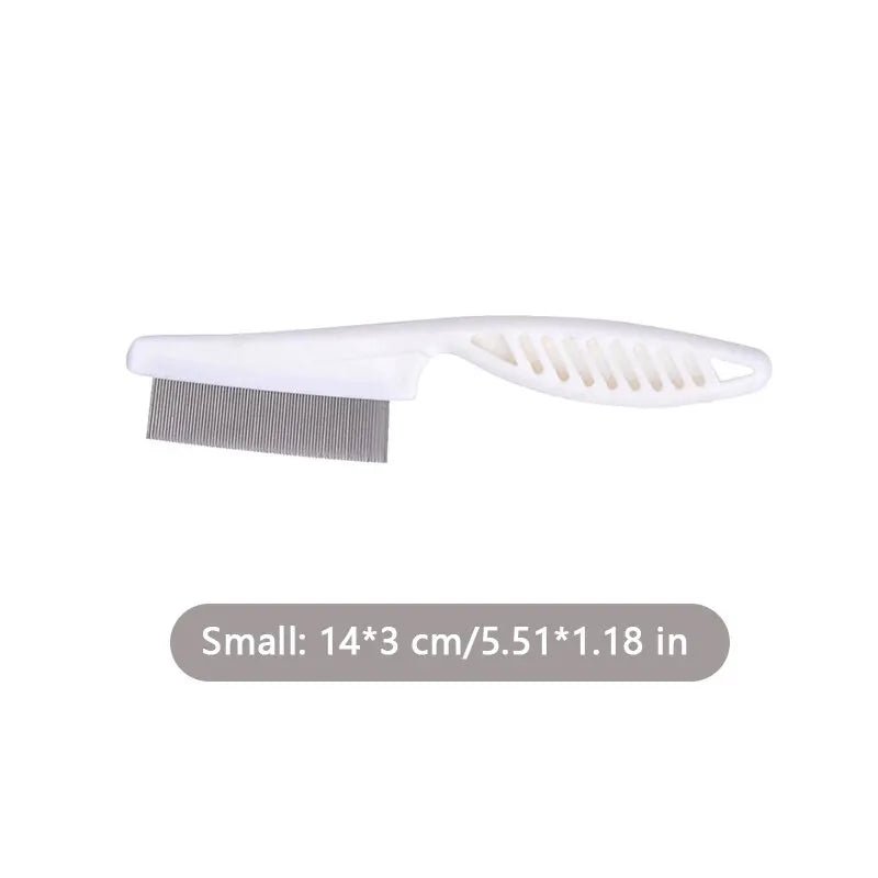 Flea Comb Dog Cat Hair Removal Brush Stainless Steel Dense Teeth Inline Comb Portable Pet Universal Grooming Cleaning Supplies