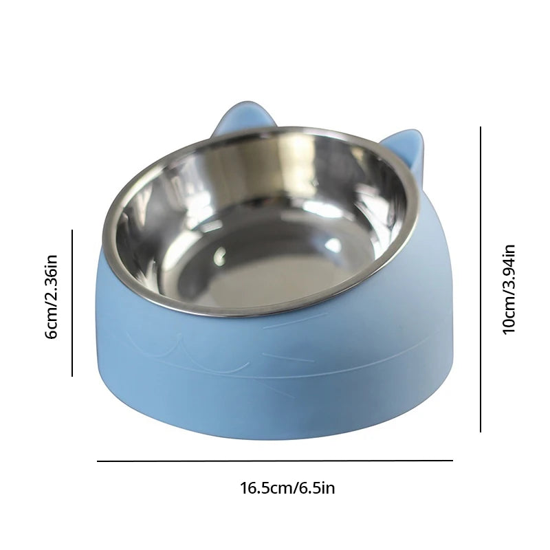 Inclined Cat Feeding Bowl - Stainless Steel | Creative Design for Pets