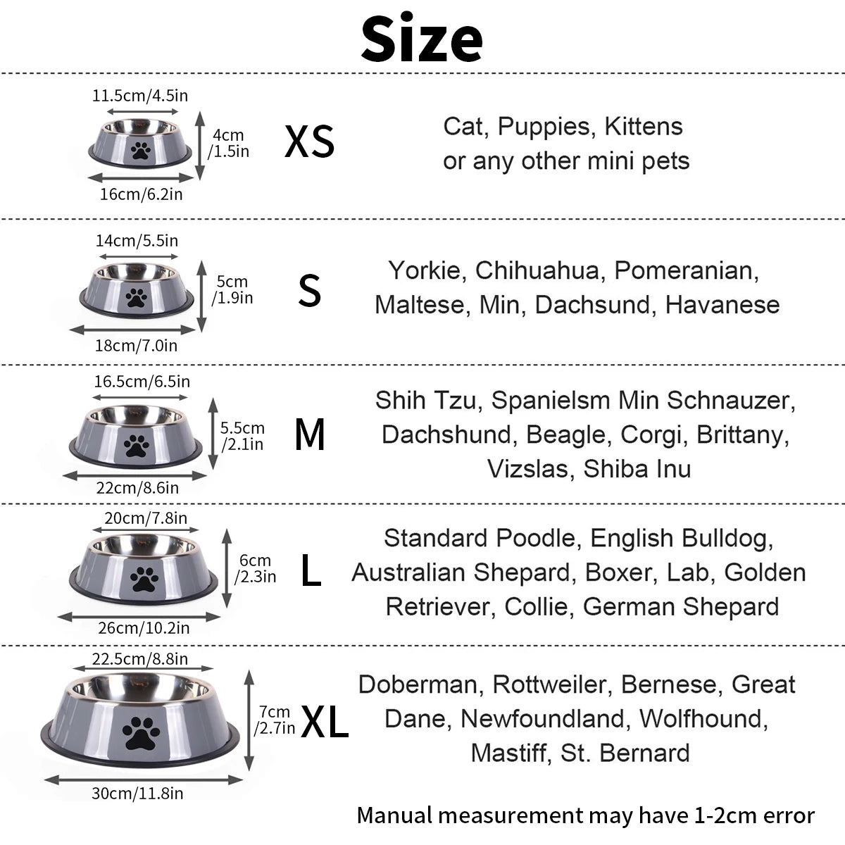 Multi-Specification Stainless Steel Pet Bowl | Anti-Fall Design - PawCierge Co.