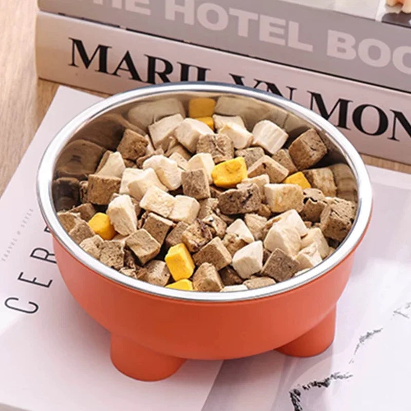 Anti-Slip Stainless Steel Pet Dog Bowl - Solid Color, Easy Clean - PawCierge Co.