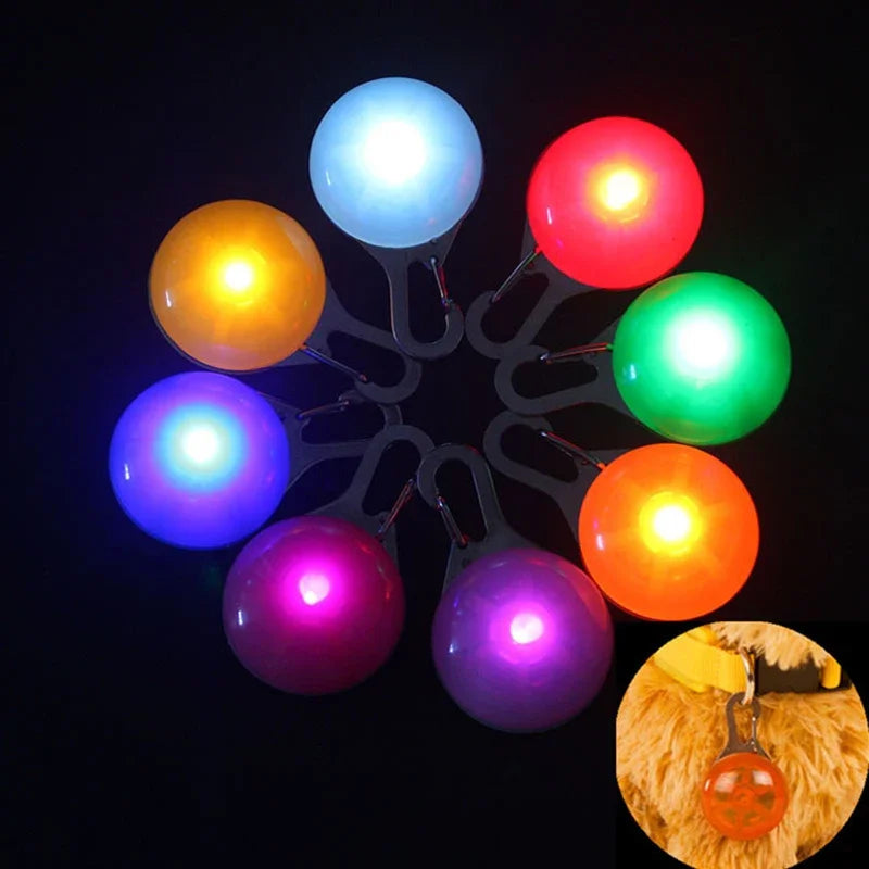 Flashing Glowing Dog Collar LED Night Safety Pet Accessories for Cats Dogs with Decorative Pendant Prevent Lost Small Pets