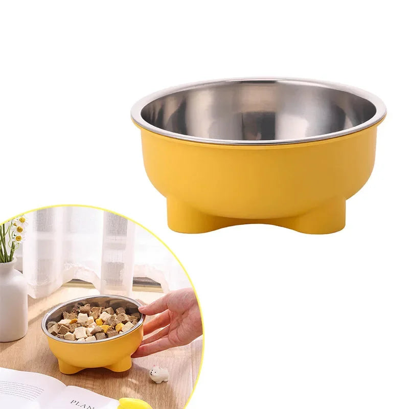 Anti-Slip Stainless Steel Pet Dog Bowl - Solid Color, Easy Clean - PawCierge Co.