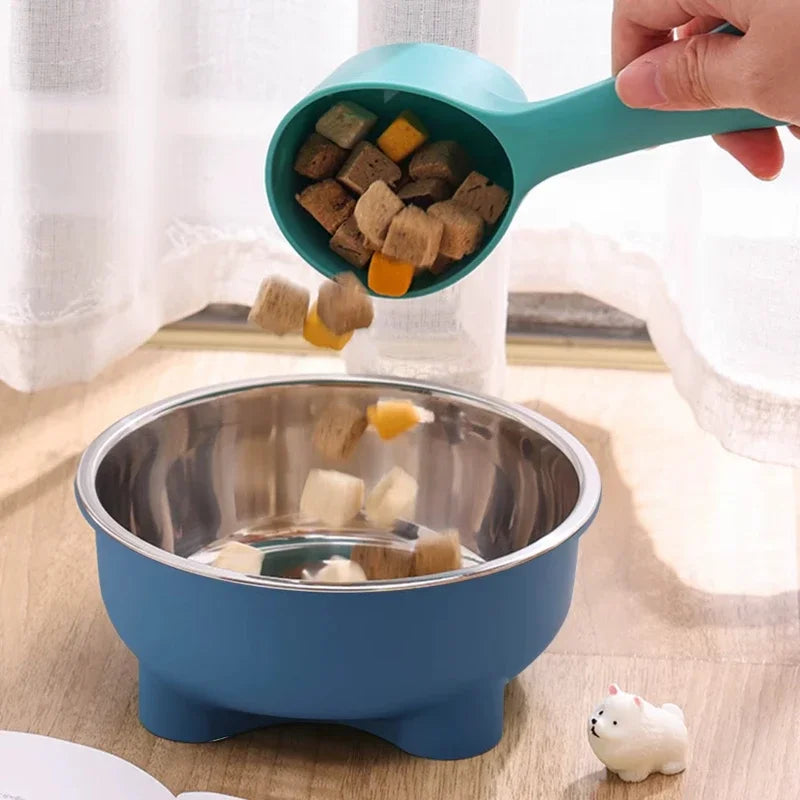 Anti-Slip Stainless Steel Pet Dog Bowl - Solid Color, Easy Clean - PawCierge Co.