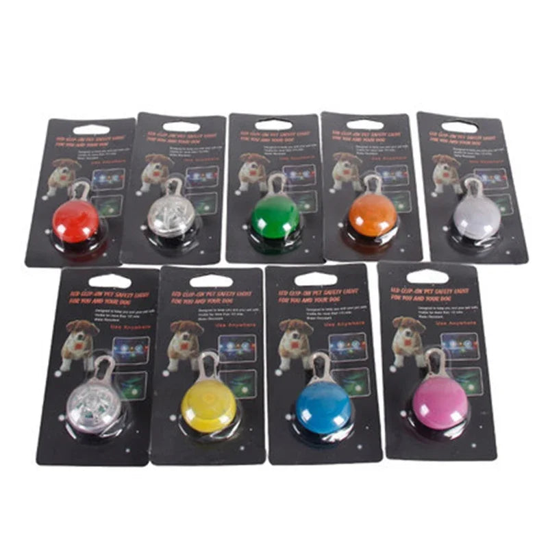 Flashing Glowing Dog Collar LED Night Safety Pet Accessories for Cats Dogs with Decorative Pendant Prevent Lost Small Pets