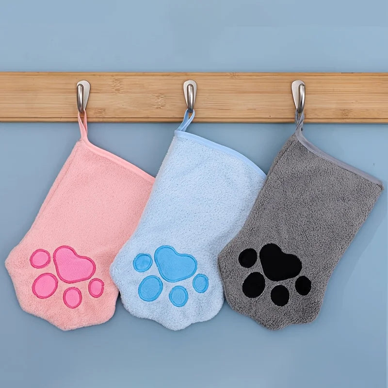 Quick-drying Dog Bath Gloves absorbent Pet Bath Towels for Small Medium Dogs Cats Glove-style Pet Towels Pet Grooming Tool