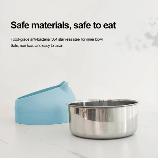 Inclined Cat Feeding Bowl - Stainless Steel | Creative Design for Pets