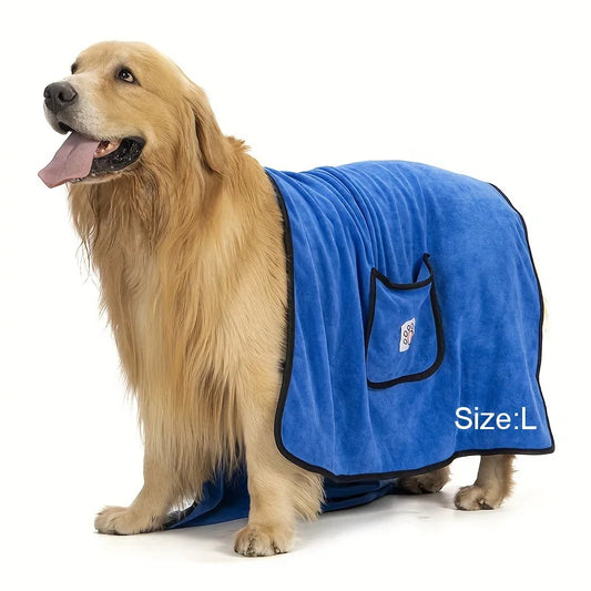 Pet Dog Towels for Drying Dogs, Super Absorbent Soft Microfiber Pet Bath Grooming Towel for Large Medium Small Dogs and Cats & M